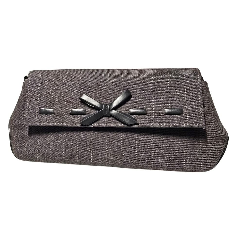 Reaction Kenneth Cole Small Gray Denim Foldover Clutch Shoulder Bag
